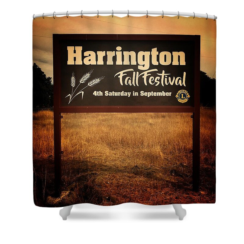 Sign Shower Curtain featuring the photograph Harrington Reunions by Jerry Abbott