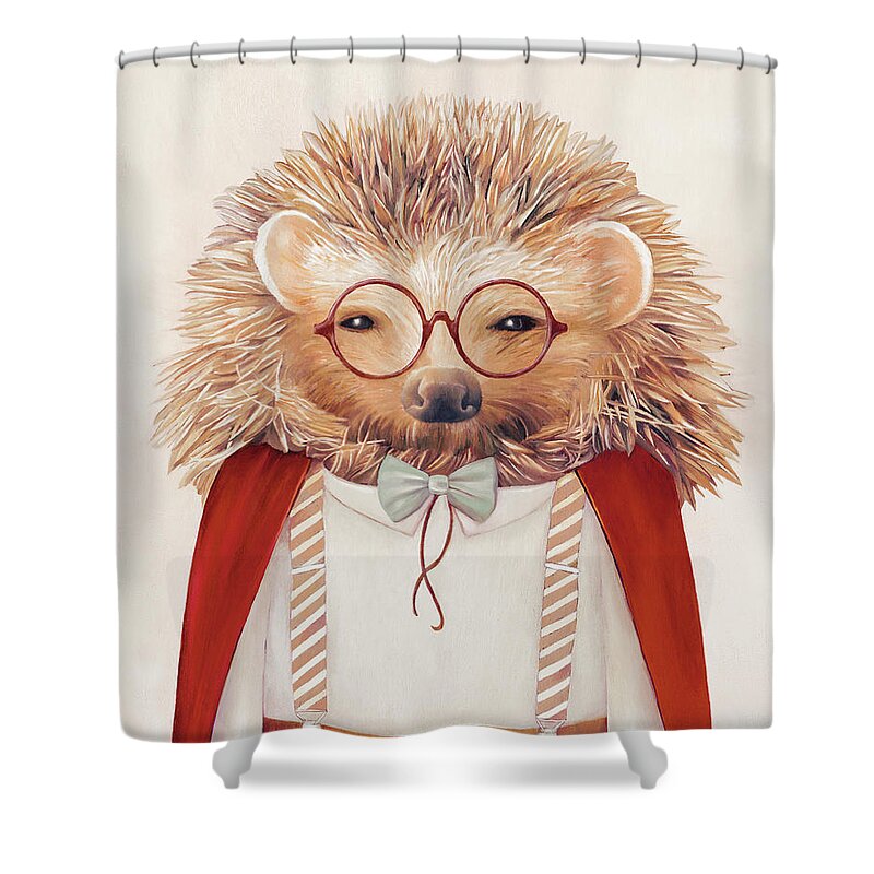 Harry Hedgehog Shower Curtain by Animal Crew - Pixels Merch