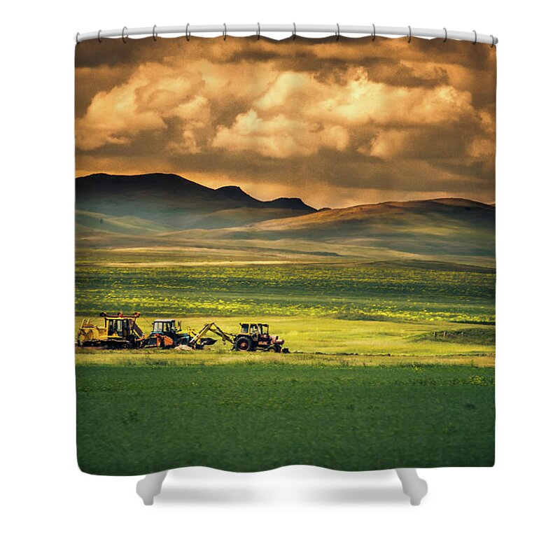 Tranquility Shower Curtain featuring the photograph Harvest In Siberia by Nutexzles