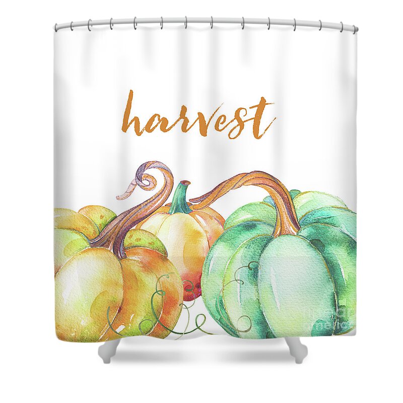Graphic-design Shower Curtain featuring the digital art Harvest by Sylvia Cook