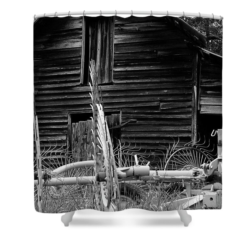 Hayrake Shower Curtain featuring the photograph Hay Rake by Andy Lawless