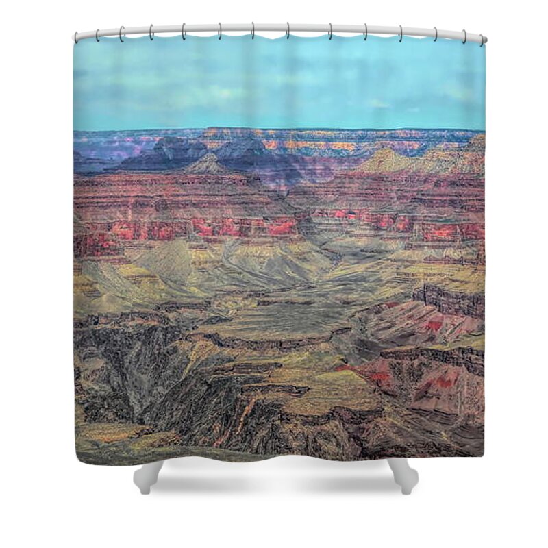 Grand Canyon Shower Curtain featuring the photograph HDR Grand Canyon by Chuck Kuhn