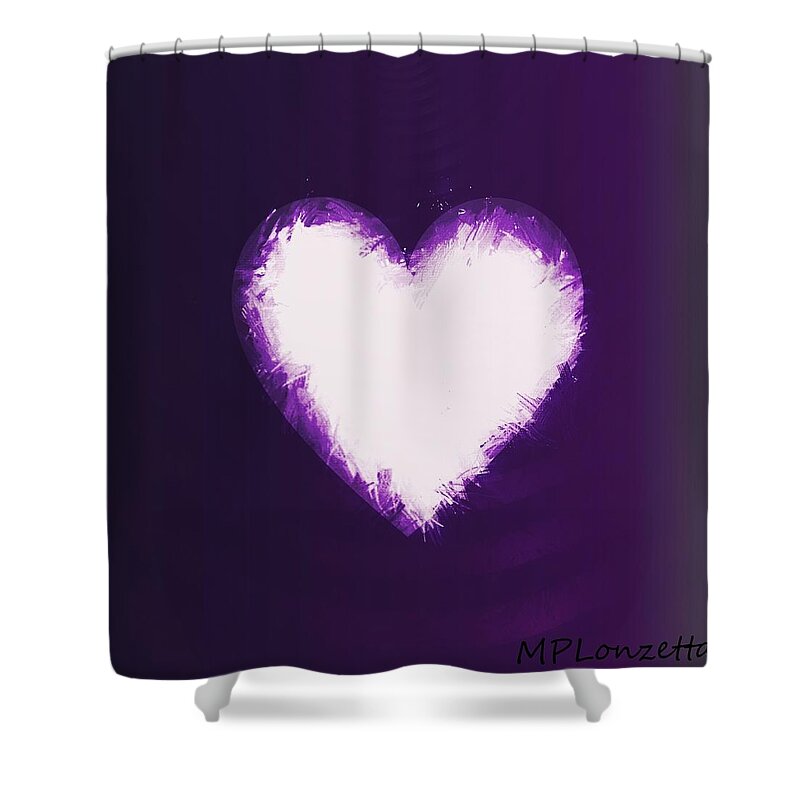 Purple Shower Curtain featuring the painting Heart of Purple by Marian Lonzetta