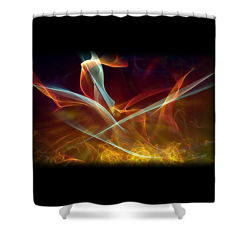 Digital Art Shower Curtain featuring the photograph Heart Of The Inferno by Rene Crystal
