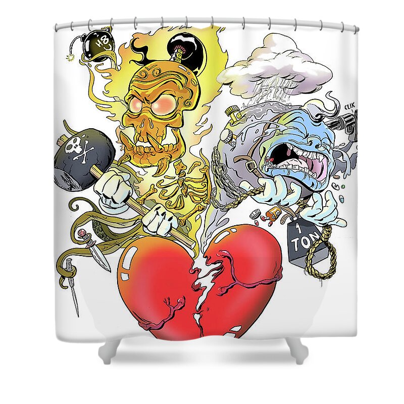 Heart Shower Curtain featuring the digital art Heartbreak by Kynn Peterkin