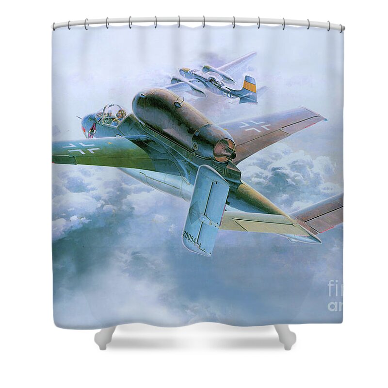Favourite Shower Curtain featuring the photograph Heinkel He 162 9K Ultra HD by Hi Res