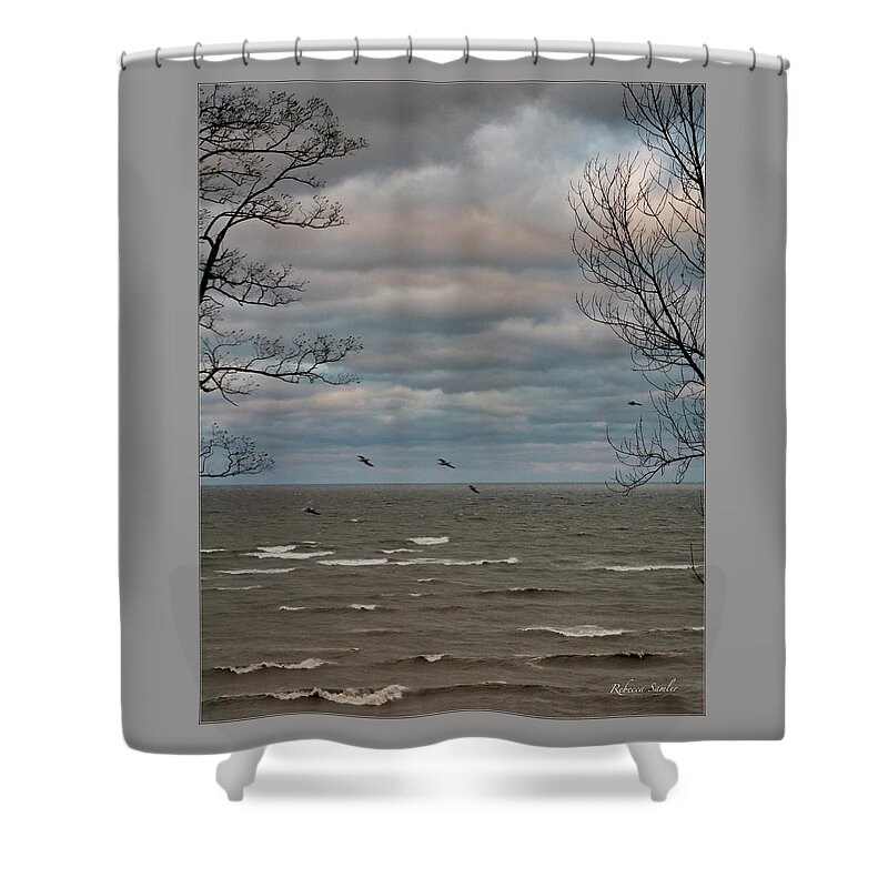 Lake Erie Shower Curtain featuring the photograph Here Comes November by Rebecca Samler