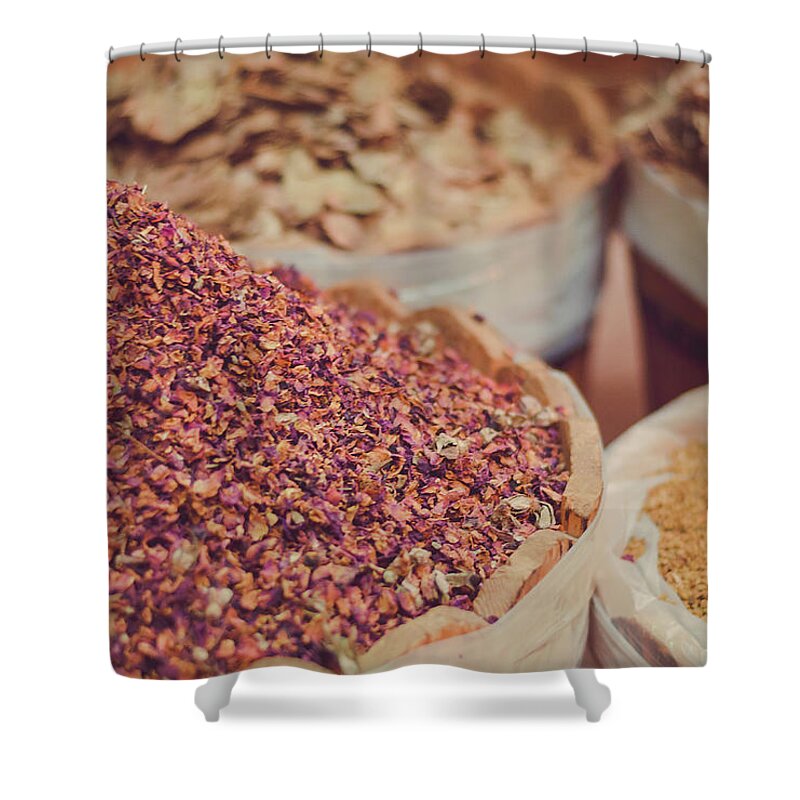Egypt Shower Curtain featuring the photograph Hibiscus Fruit Leaves Shredded With by Sherif A. Wagih (s.wagih@hotmail.com)