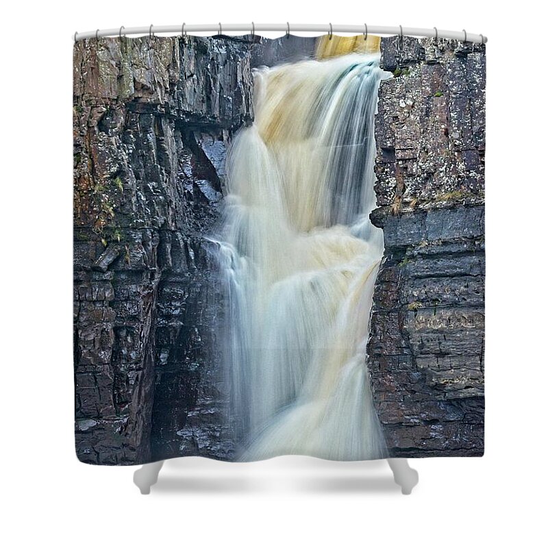 High Force Waterfall Shower Curtain featuring the photograph High Force Waterfall by Martyn Arnold