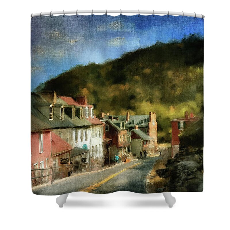 Street Shower Curtain featuring the digital art High Street In The Early Evening by Lois Bryan