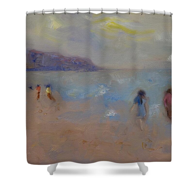 Oil Painting Shower Curtain featuring the painting High Tide by Suzy Norris