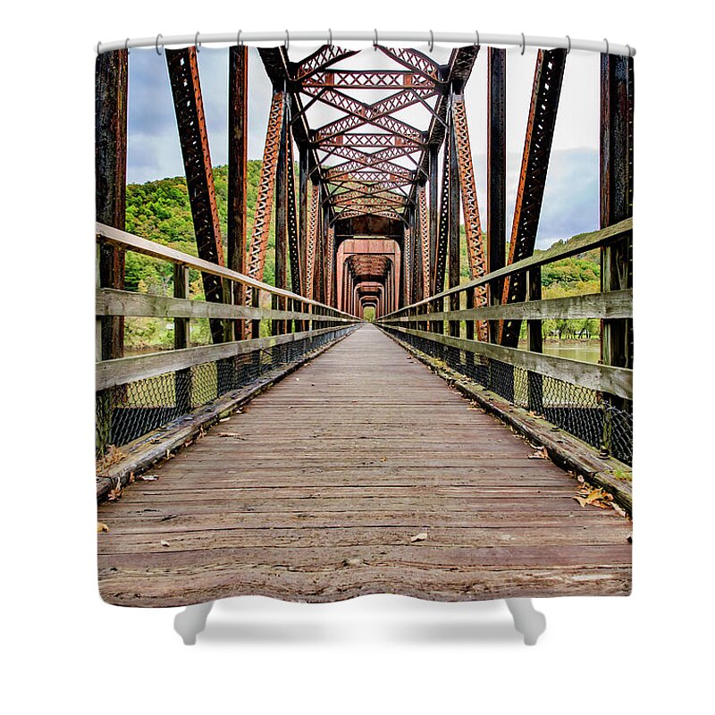 Hiwassee Bridge Shower Curtain featuring the photograph Hiwassee Bridge by Donna Twiford