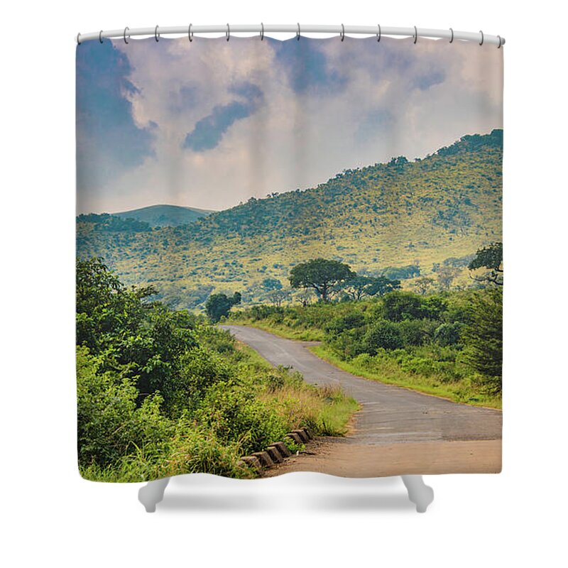 Safari Shower Curtain featuring the photograph Hluhluwe Misty Morning by Marcy Wielfaert