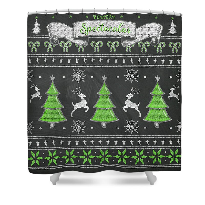 Holiday Shower Curtain featuring the painting Holiday Sweater II by Andi Metz