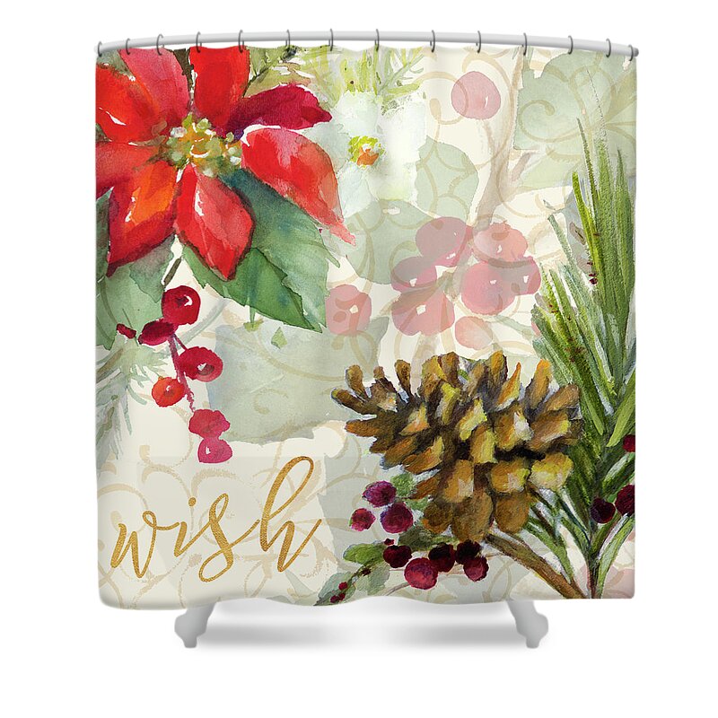 Holiday Shower Curtain featuring the painting Holiday Wishes Iv by Lanie Loreth