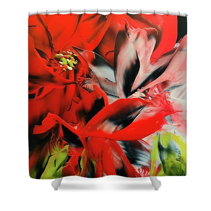 Floral Shower Curtain featuring the painting Holidays by Tommy McDonell
