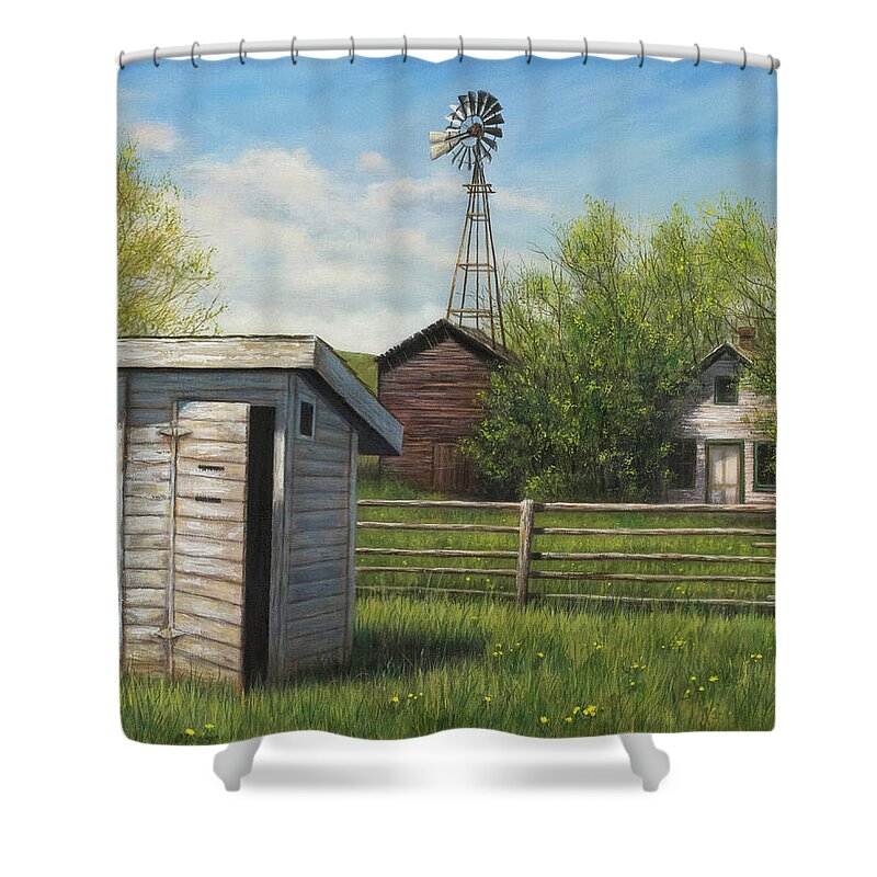Homestead Shower Curtain featuring the painting Homestead by Kim Lockman