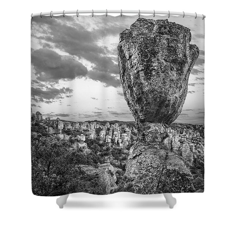 Disk1216 Shower Curtain featuring the photograph Hoodoos, Echo Canyon, Arizona by Tim Fitzharris