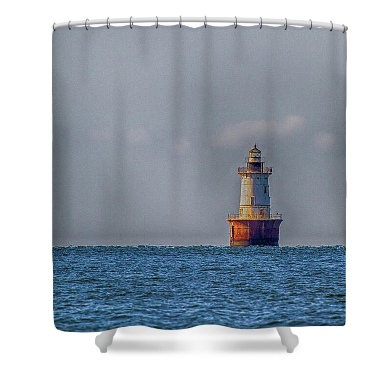 Chesapeake Shower Curtain featuring the photograph Hooper Island Lighthouse - Fine Art by Karen Foley