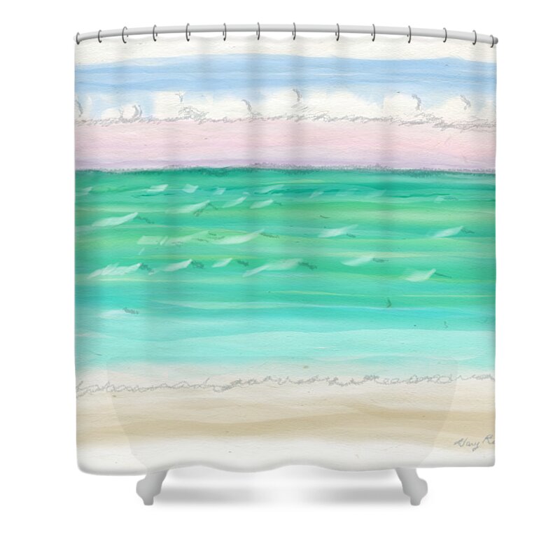 Mixed Media Shower Curtain featuring the mixed media Horizontal Bliss by Gary F Richards
