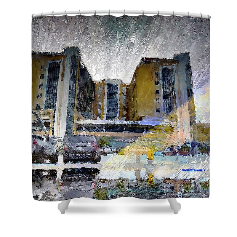 Hospital Shower Curtain featuring the photograph Hospital Reflections by GW Mireles