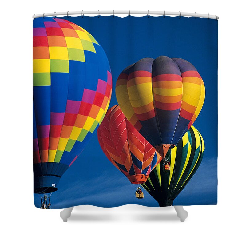 Wind Shower Curtain featuring the photograph Hot Air Balloons by Comstock