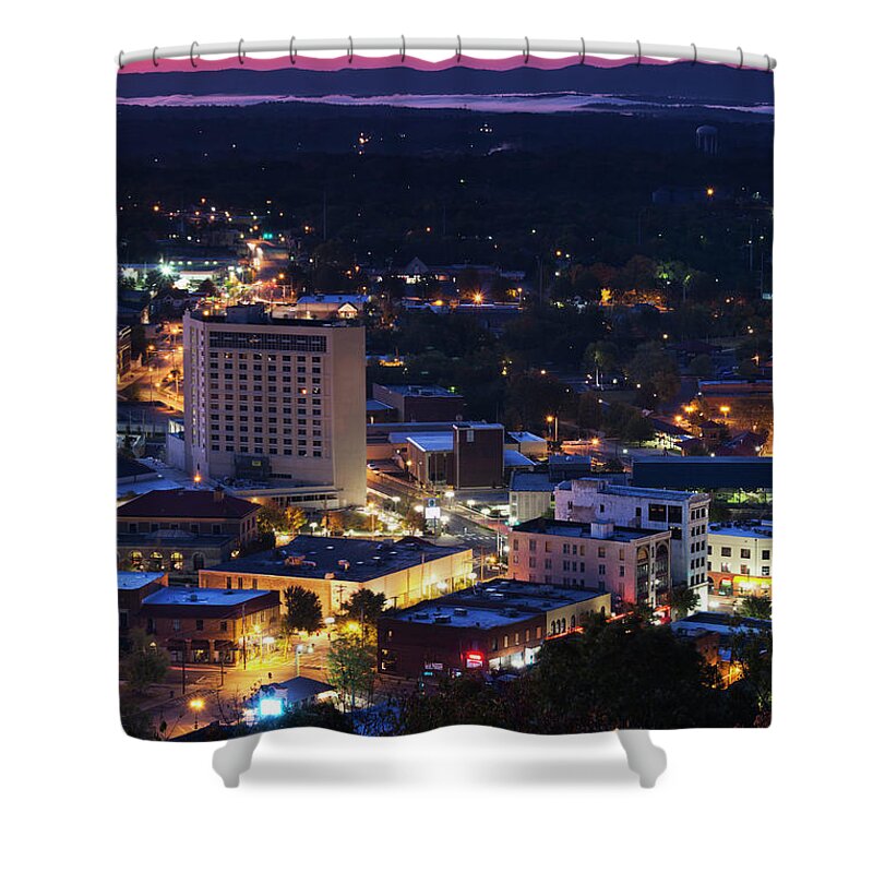 Tranquility Shower Curtain featuring the photograph Hot Springs, Arkansas, City View by Walter Bibikow