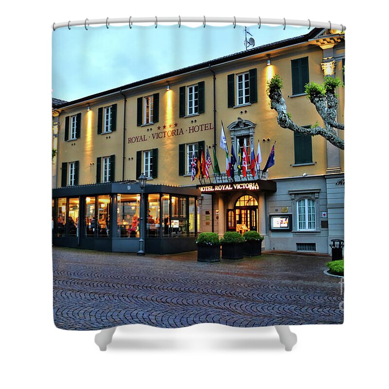 Hotel Shower Curtain featuring the photograph Hotel Royal Victoria Lake Como 8105 by Jack Schultz