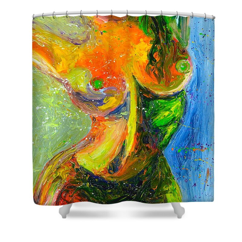 Hourglass Shower Curtain featuring the painting Hourglass by Chiara Magni