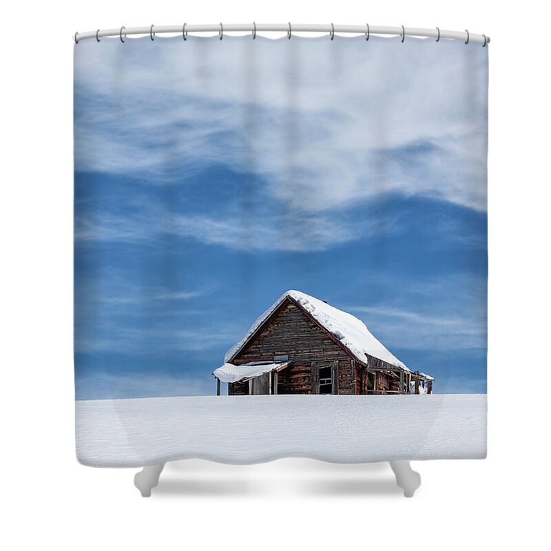 Cabin Shower Curtain featuring the photograph House On The Hill by Denise Bush