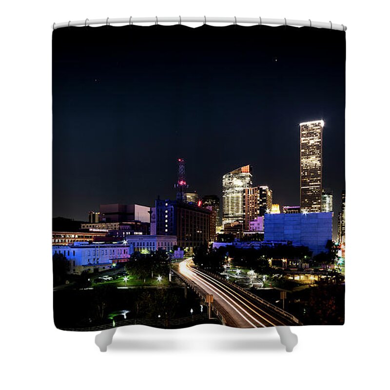Houston Shower Curtain featuring the photograph Houston Lives on by David Morefield