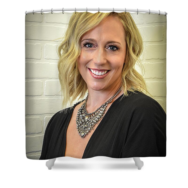 Headshot Shower Curtain featuring the photograph HS-Female 04 by Will Wagner
