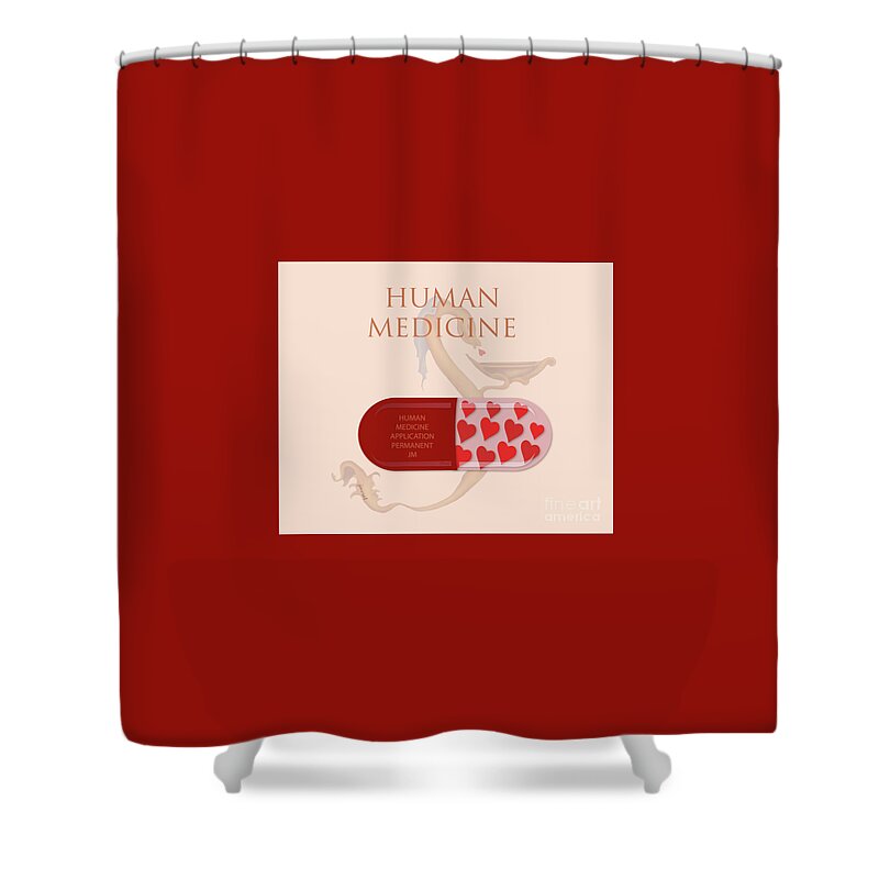 Asclepius Shower Curtain featuring the painting Human Medicine JM3E by Johannes Murat