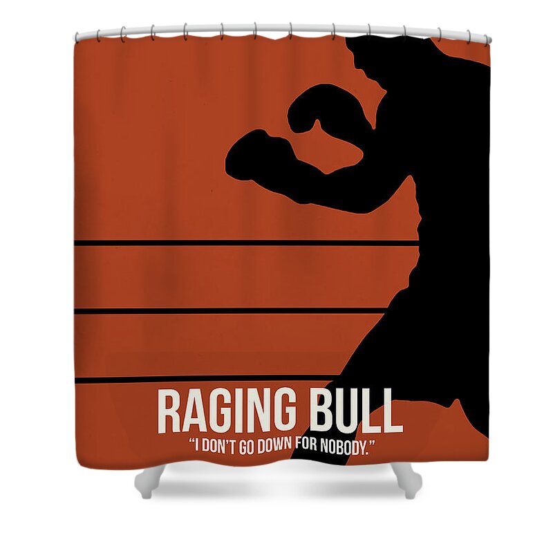 Raging Bull Shower Curtain featuring the digital art I Don't Go Down For Nobody by Naxart Studio