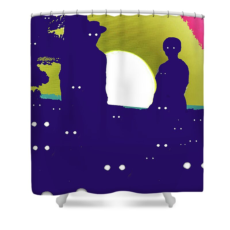 I Hear Something In The Woods Shower Curtain featuring the digital art I Hear Something in the Woods? by Seth Weaver