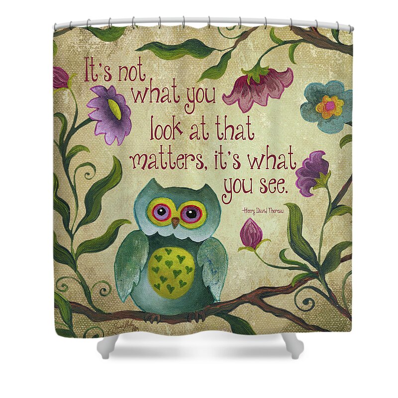 I Shower Curtain featuring the painting I Owl You I by Elizabeth Medley