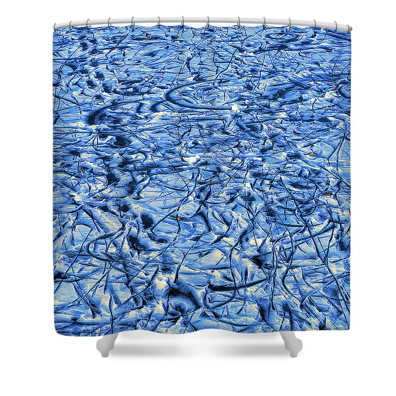 Abstract Shower Curtain featuring the photograph Ice Abstract by Robert FERD Frank