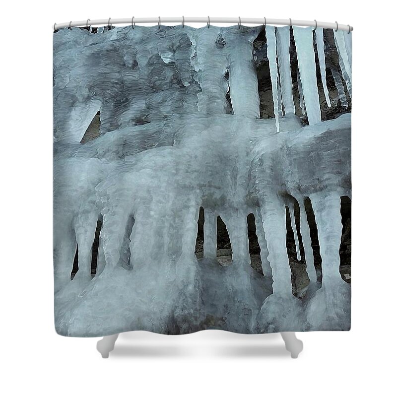 Ice Shower Curtain featuring the photograph Ice Cage by Ally White