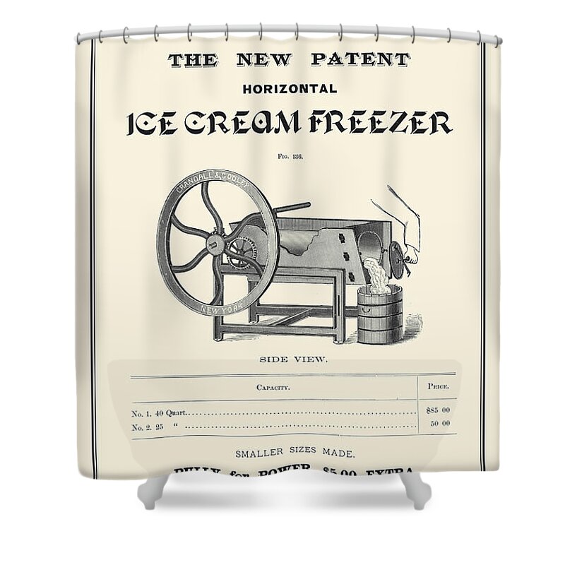 Catalog Shower Curtain featuring the painting Ice Cream Freezer by Unknown