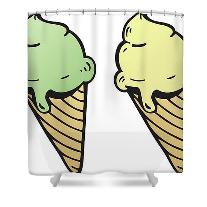 Art Shower Curtain featuring the photograph Ice Cream - Illustration by Onion