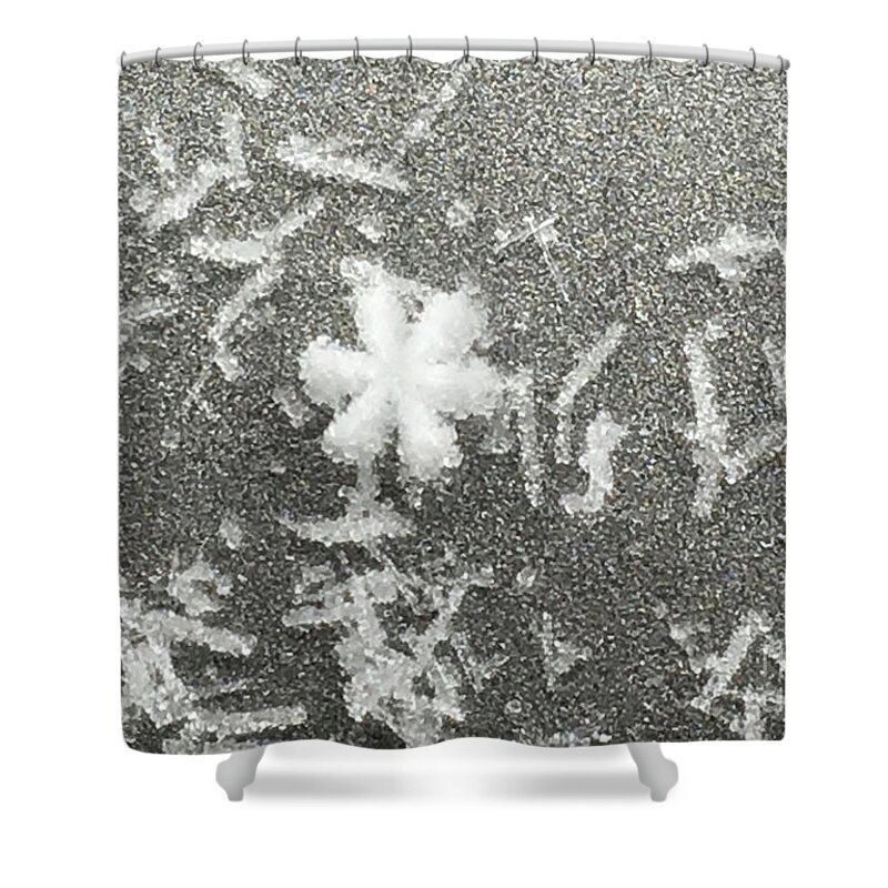 Ice Shower Curtain featuring the photograph Ice Crystals Composition #1 by Aicy Karbstein