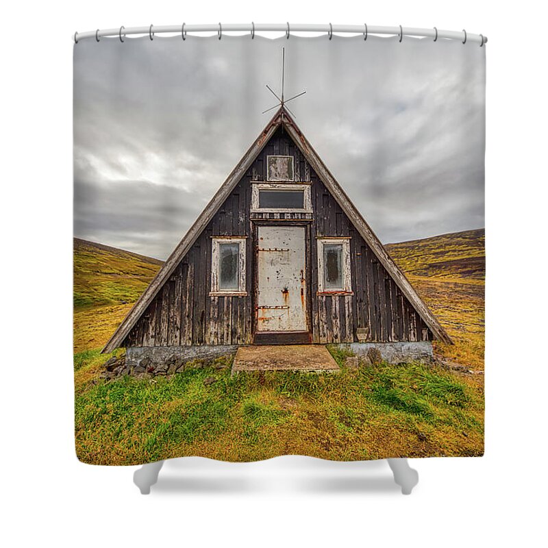 David Letts Shower Curtain featuring the photograph Iceland Chalet by David Letts