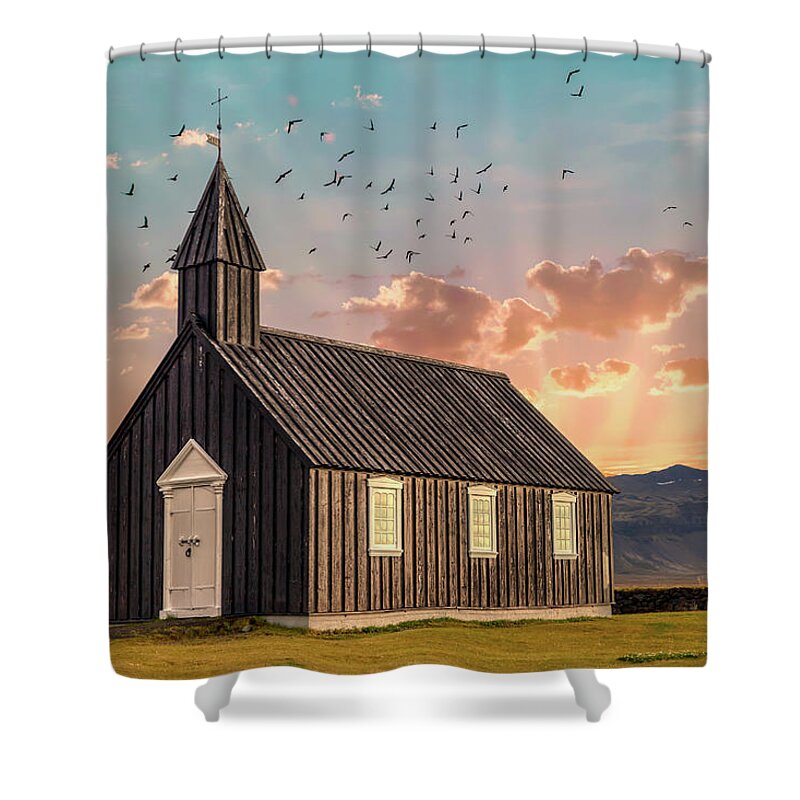 Iceland Shower Curtain featuring the photograph Iceland Chapel by David Letts