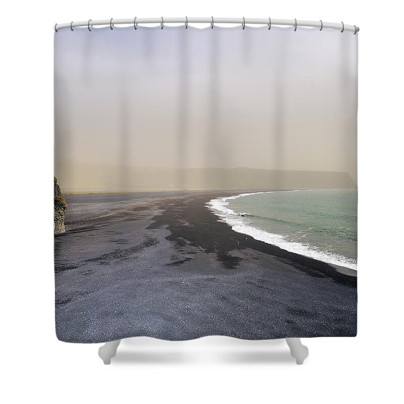 Tranquility Shower Curtain featuring the photograph Iceland Coast by Romain Chassagne