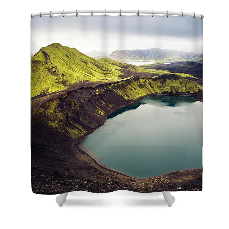 Scenics Shower Curtain featuring the photograph Iceland Mountain Lake by Rasmus Hartikainen