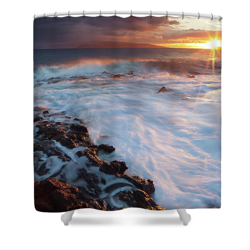 Water's Edge Shower Curtain featuring the photograph Idylic Maui Coastline - Hawaii, Pacific by Wingmar
