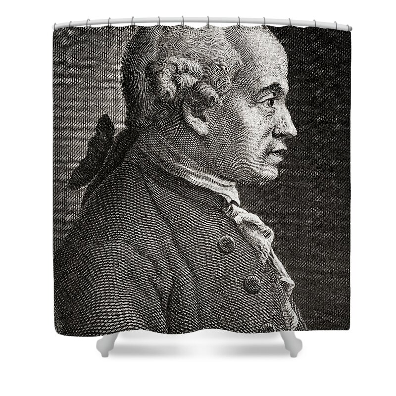 Kant Shower Curtain featuring the drawing Immanuel Kant, the German philosopher by German School