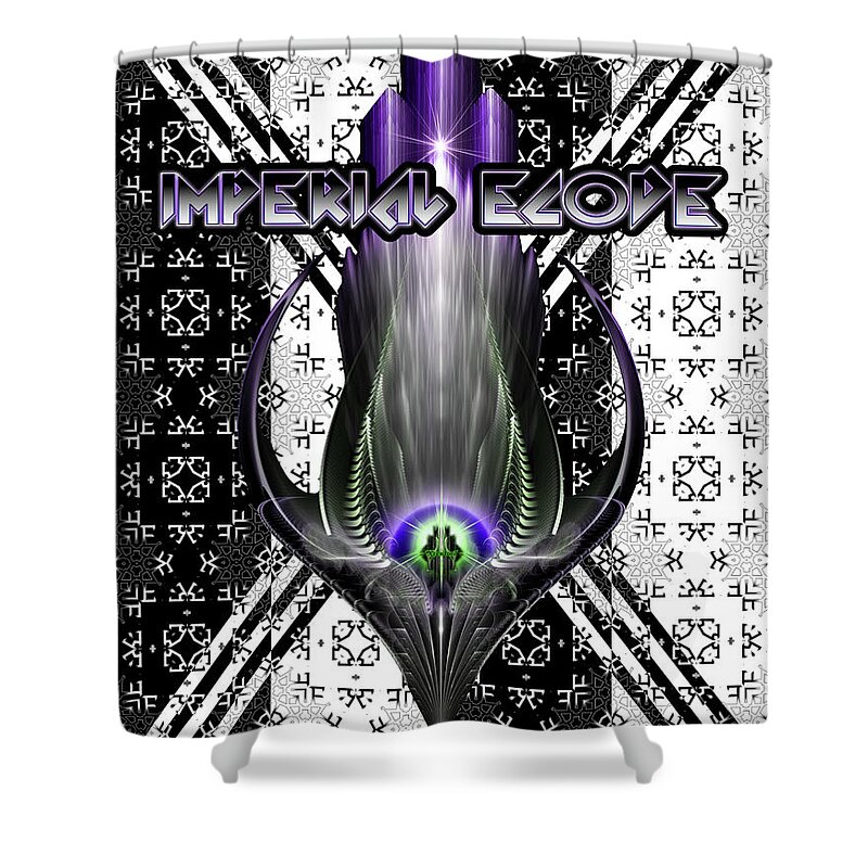 Mirror Shower Curtain featuring the digital art Imperial Ecode Color by Rolando Burbon