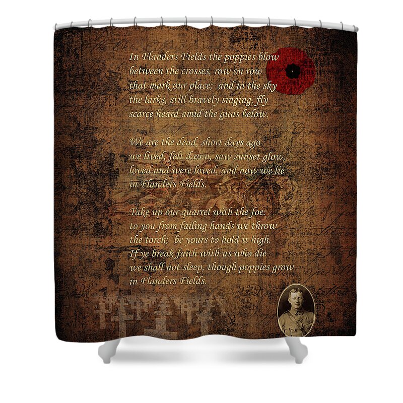 Poem Shower Curtain featuring the photograph In Flanders Fields 2 by Andrew Fare