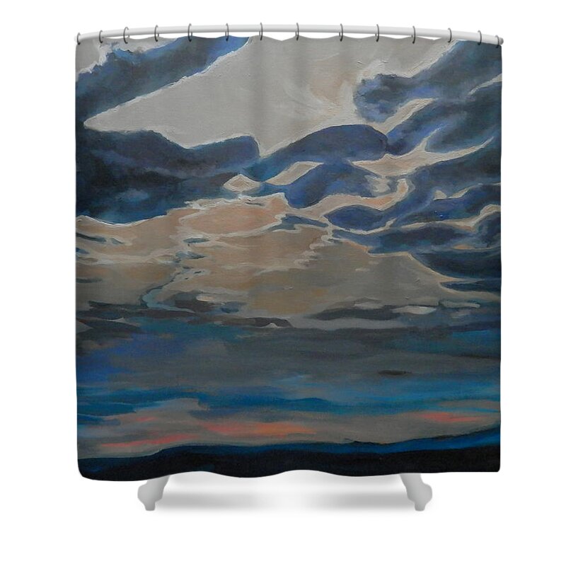 Landscape Shower Curtain featuring the painting In His Hands by Martha Tisdale